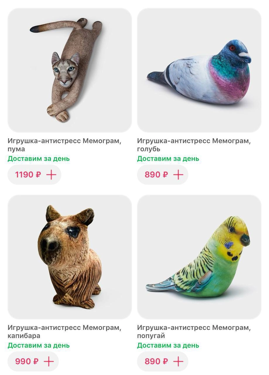 В Самокат завезли антистресс-зоопарк из кринжовых мягких игрушек. АУФ-волчару из мемов раскупили моментально по всей Москве и области! 
Бибизяны в Самокате не найдены 😫 | Сетка — новая социальная сеть от hh.ru