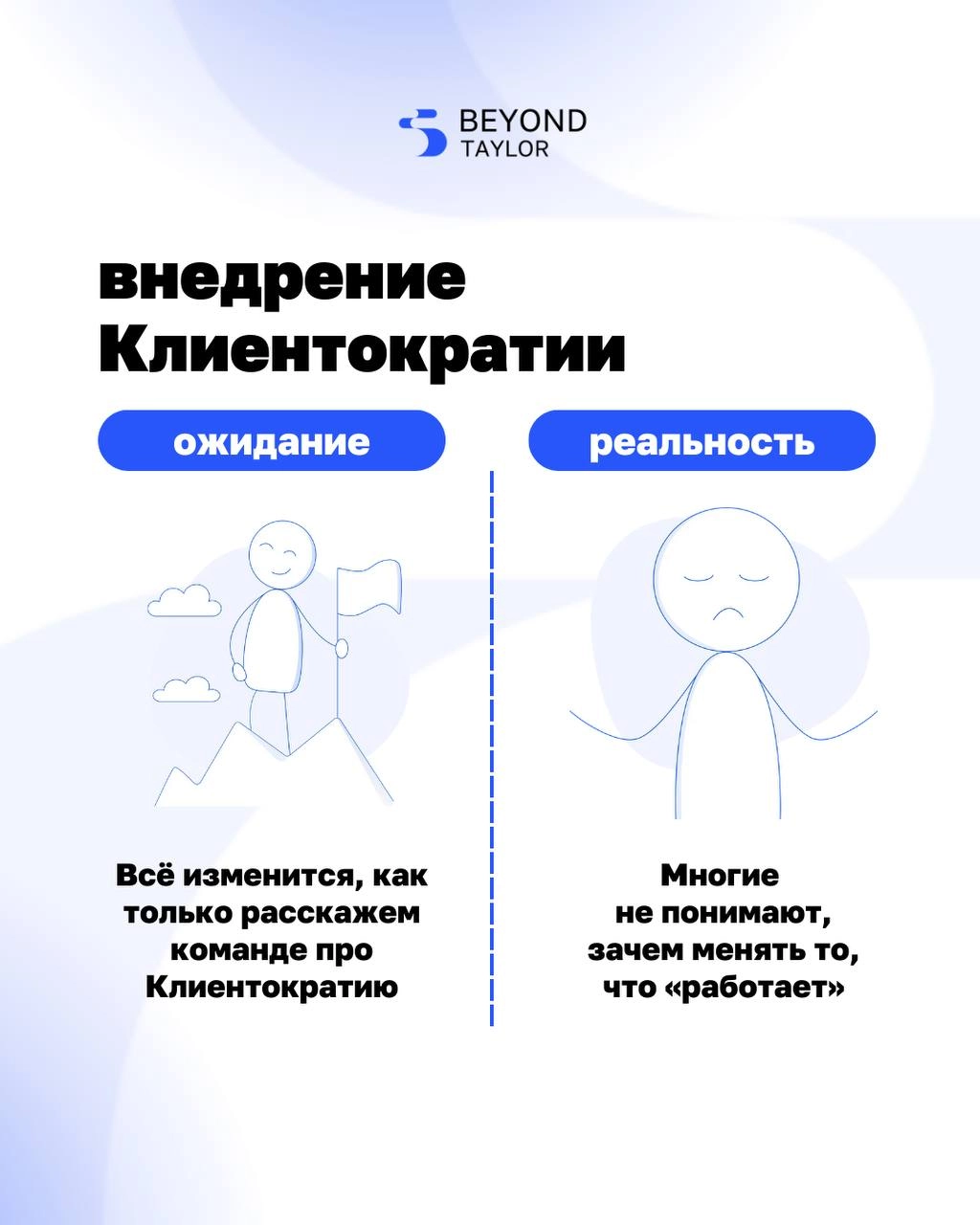 Кажется, что стоит только объяснить команде, что теперь мы работаем по-другому, и всё заработает. 
Но реальность сложнее.
Структура есть. Обещания сформулированы. Полномочия переданы | Сетка — новая социальная сеть от hh.ru