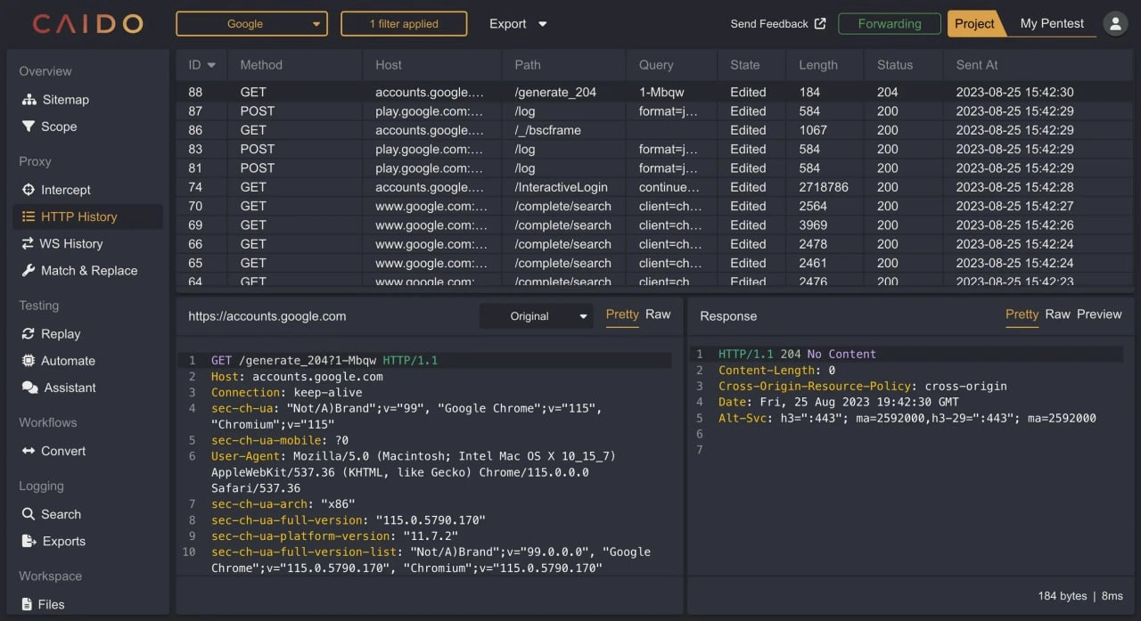Про Burp все знают, а про Caido как оказалось нет
A lightweight web security auditing toolkit
https://caido.io/ | Сетка — новая социальная сеть от hh.ru