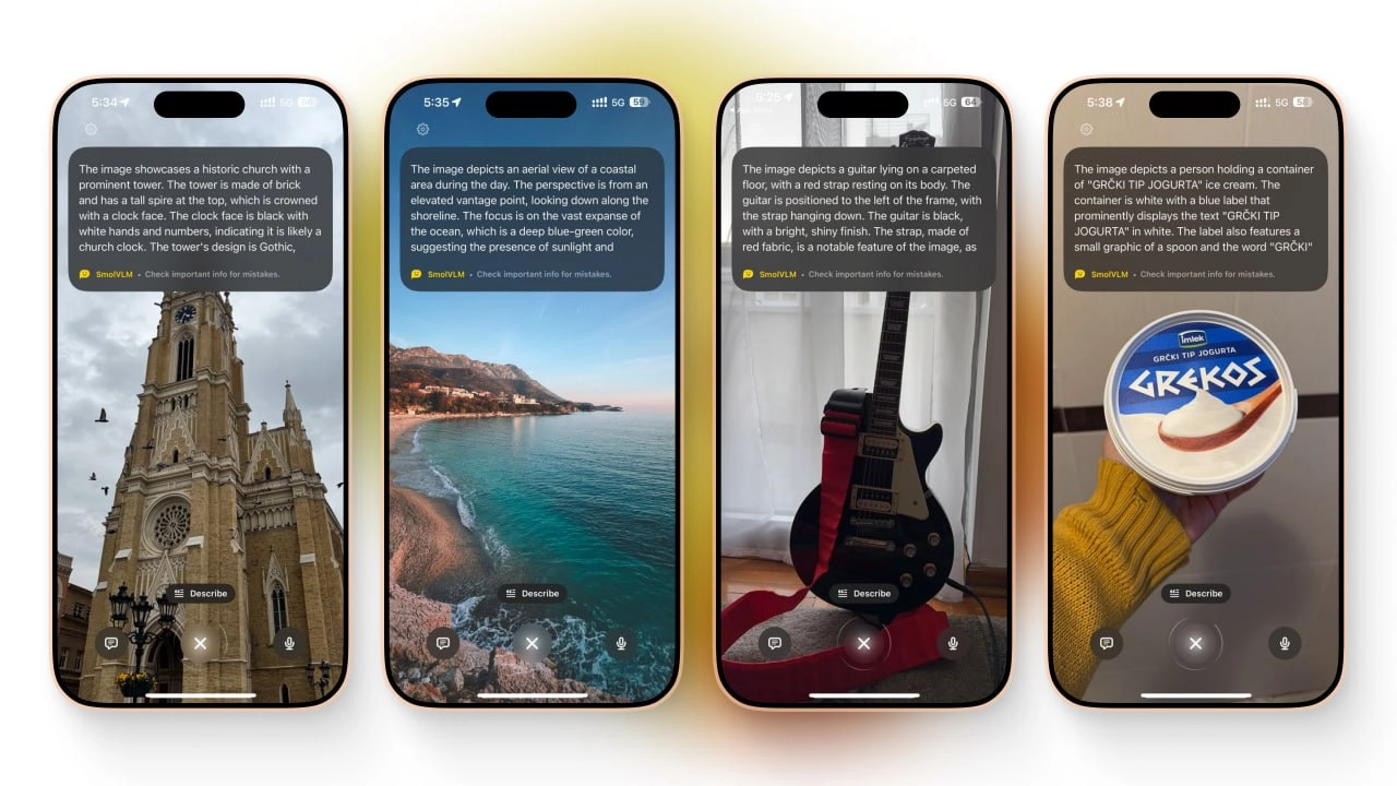 huggingface зарелизили hugginsnap — аналог visual intelligence для всех iphone. приложение генерирует описание любого объекта на фото и работает полностью локально | Сетка — новая социальная сеть от hh.ru