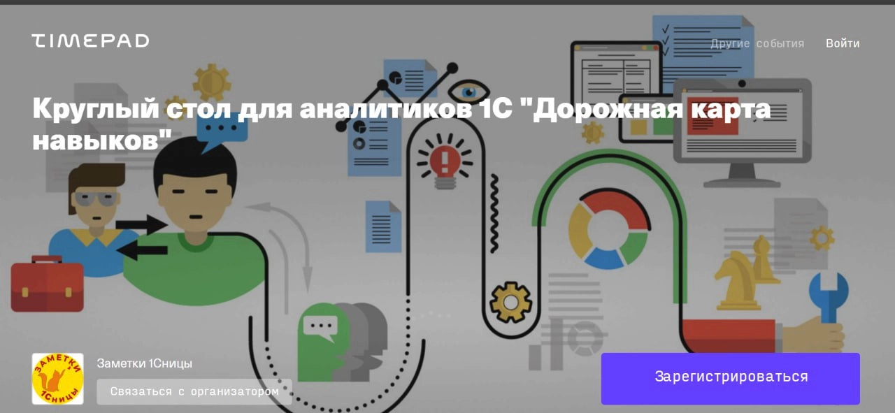 Друзья, приглашаю встретиться и пообщаться оффлайн:
Круглый стол "Дорожная карта навыков аналитика 1С Или Когда нас заменит ИИ?"
Где Санкт-Петербург, оффлайн-участие
Когда 12 апреля 
Обсудим:
👨‍🎓 каки... | Сетка — новая социальная сеть от hh.ru