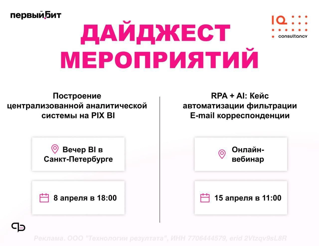 Приглашаем послушать про опыт внедрения BI и RPA клиентов компании Первый Бит | Сетка — новая социальная сеть от hh.ru