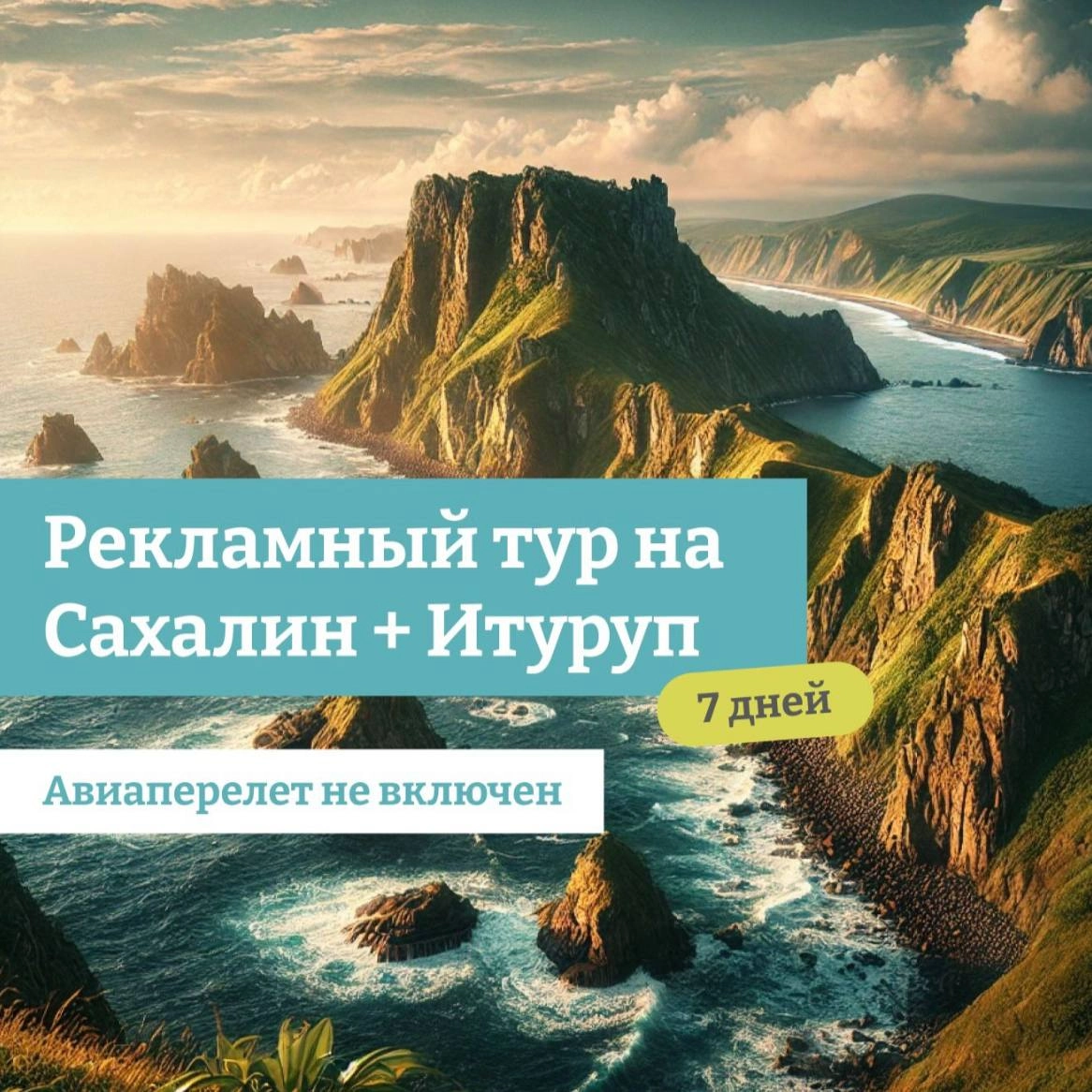 #россиядлятурагентов #рекламныйтур 
РЕКЛАМНЫЙ ТУР САХАЛИН+ИТУРУП 7 дней (без включенного авиаперелета) от ТО Премьера
09.09.2025 - 15.09 | Сетка — новая социальная сеть от hh.ru