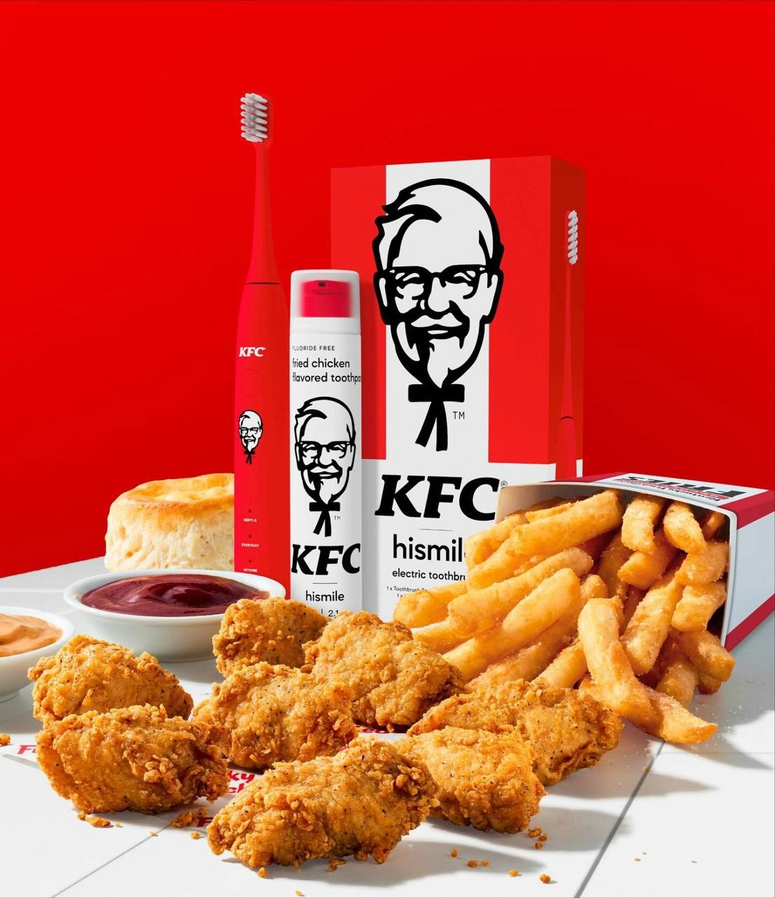 Это могло бы быть первоапрельской шуткой, но это реальность. KFC выпустили зубную пасту со вкусом жареной курицы. 
Купить такую пасту можно за €12 | Сетка — новая социальная сеть от hh.ru