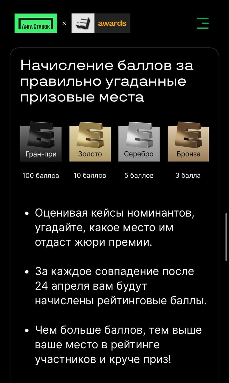 🔥 Топ-коллаба Лиги Ставок и премии E+Awards! 
Это спецпроект, где маркетологи могут оценивать кейсы и получить призы:
◾️фрибет 7777 за оценку 247 проектов
◾️приглашение на церемонию, мерч и книгу топ-... | Сетка — новая социальная сеть от hh.ru