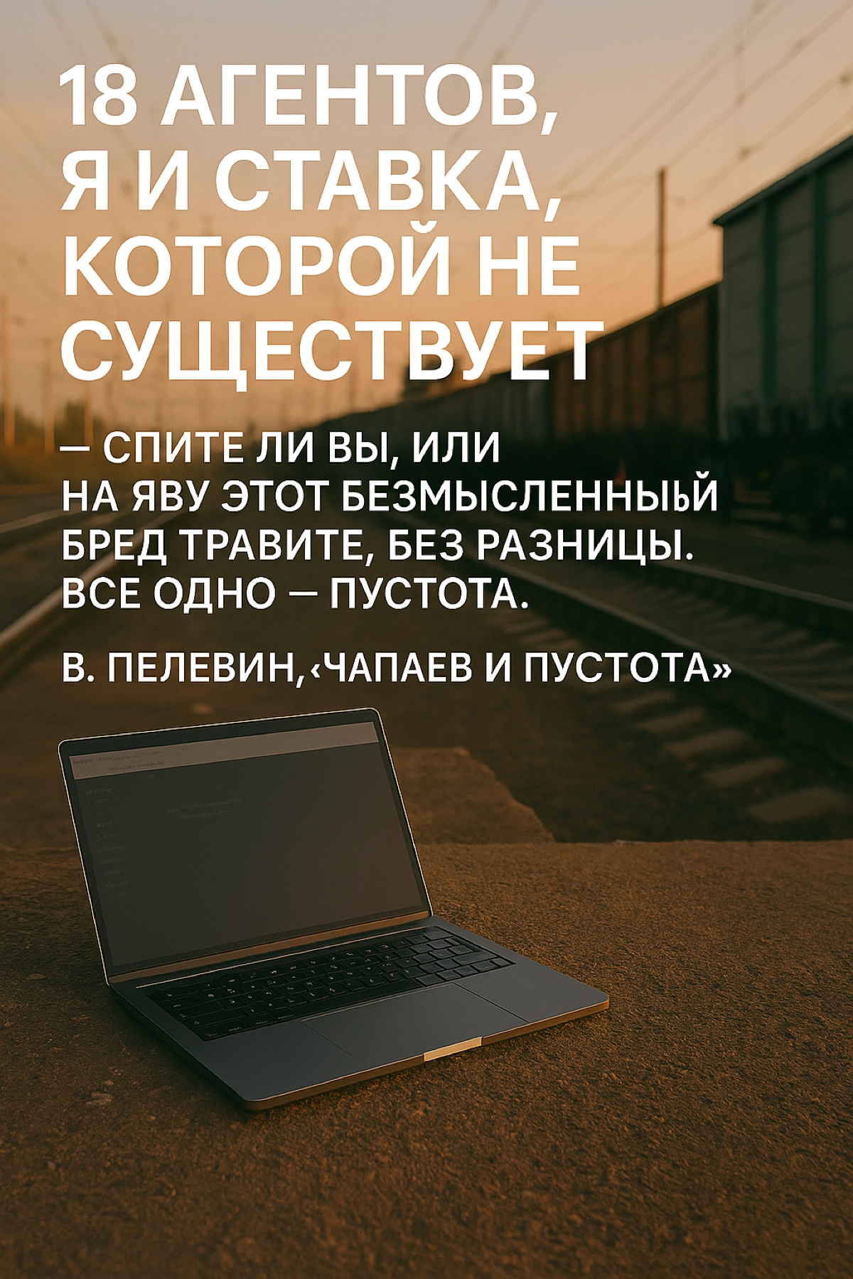 18 агентов, я и ставка, которой не существует
Вы читали у Пелевина «Чапаев и Пустота»?
Если нет — не беда | Сетка — новая социальная сеть от hh.ru