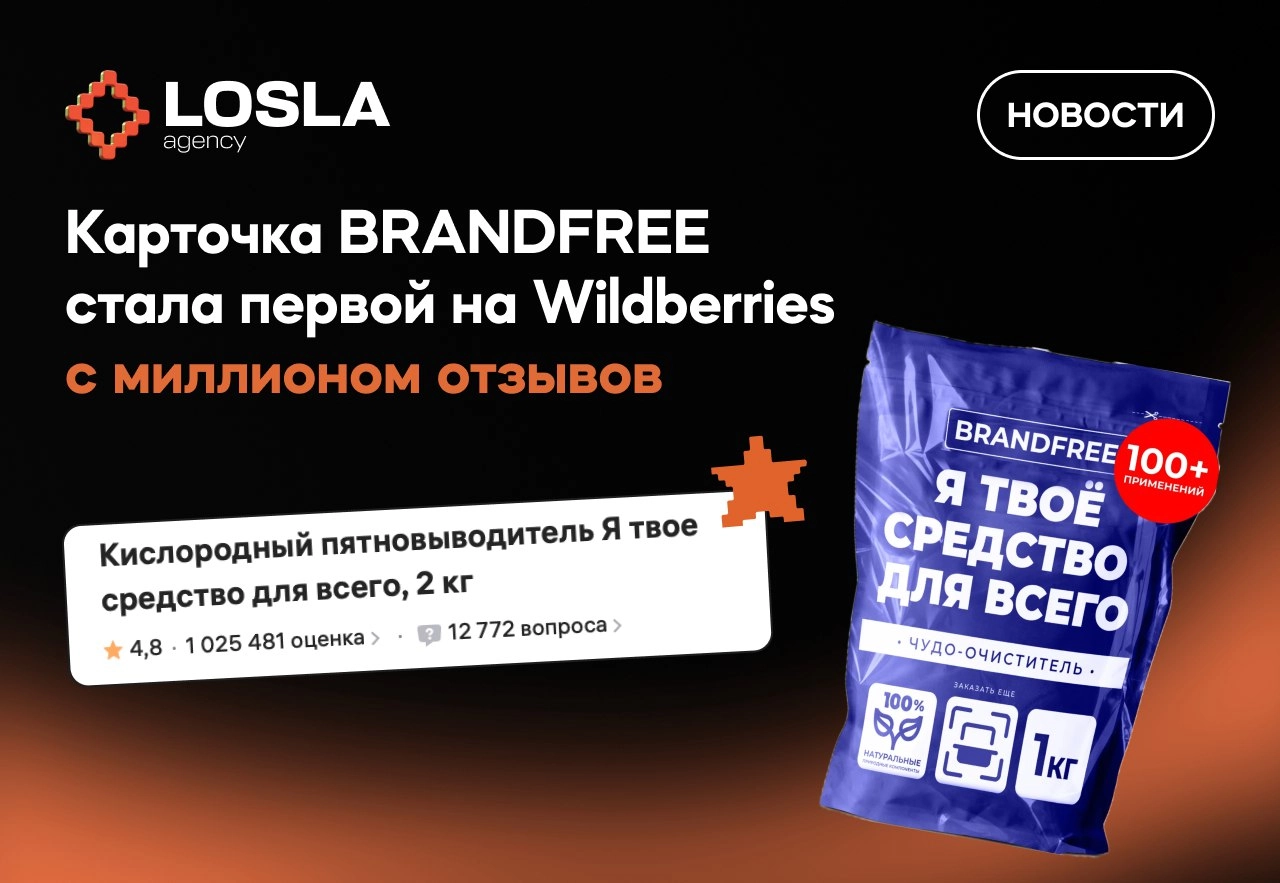 🔥 Карточка BRANDFREE собрала миллион отзывов на Wildberries
И это не накрутка, а реальная лояльность к бренду | Сетка — социальная сеть от hh.ru