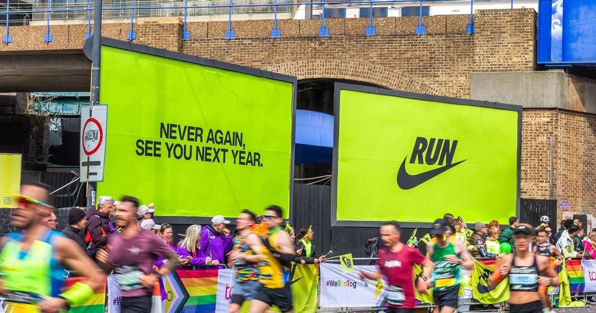 Упс? Nike попал в скандал из-за фразы «Never again» (Никогда больше) в кампании для Лондонского марафона | Сетка — новая социальная сеть от hh.ru