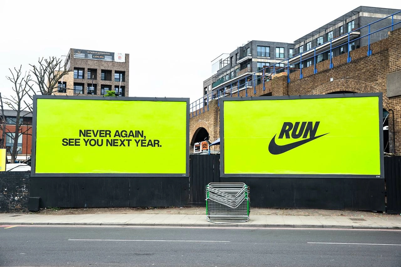 Упс? Nike попал в скандал из-за фразы «Never again» (Никогда больше) в кампании для Лондонского марафона | Сетка — новая социальная сеть от hh.ru