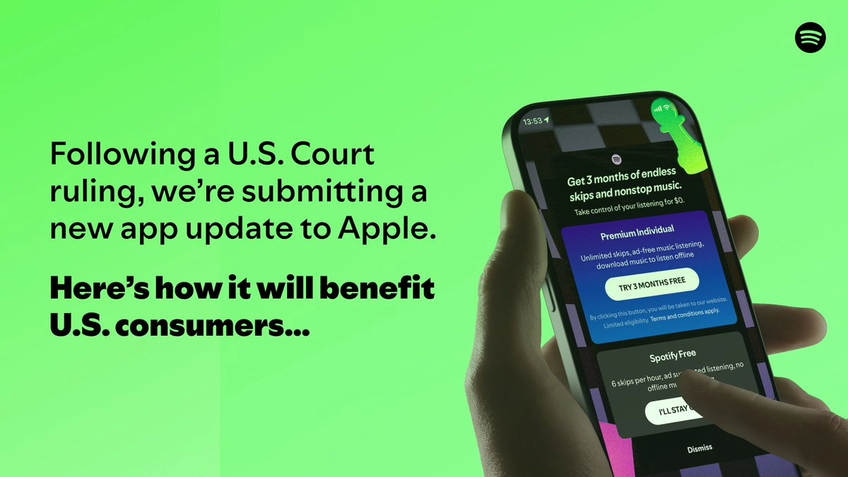 Spotify подсуетились и уже выпустили новую версию приложения, где можно будет платить не только через системы Apple | Сетка — новая социальная сеть от hh.ru
