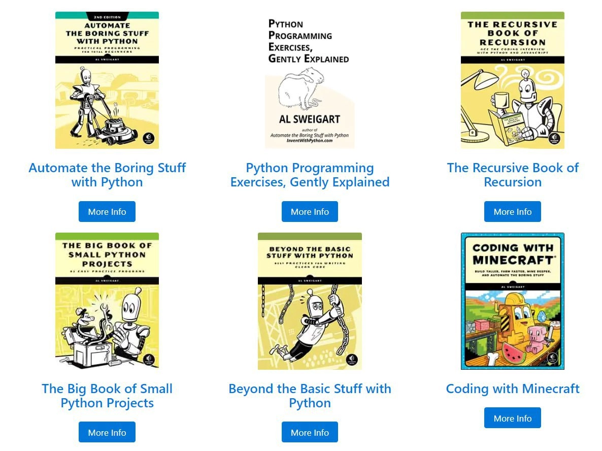 👨🏻‍🏫Есть такой неплохой автор книг по Python – Эл Свейгарт. Часть его работ издавалась и на русском. Но при этом он выкладывает все свои книги абсолютно бесплатно на сайте | Сетка — новая социальная сеть от hh.ru