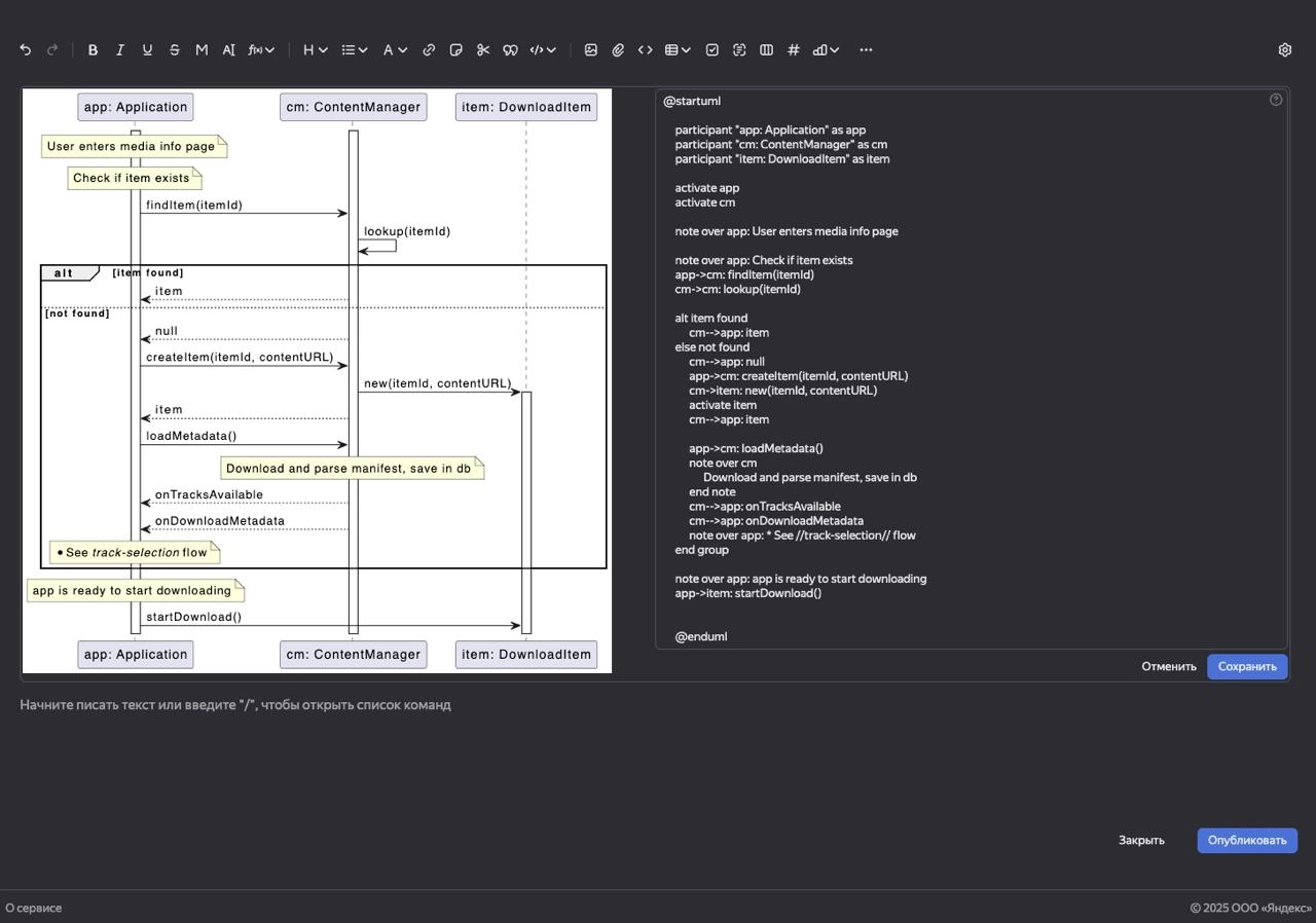 Как же прикольно яндекс wiki реализовали plant uml, даже в visual studio не так удобно и круто работает | Сетка — новая социальная сеть от hh.ru