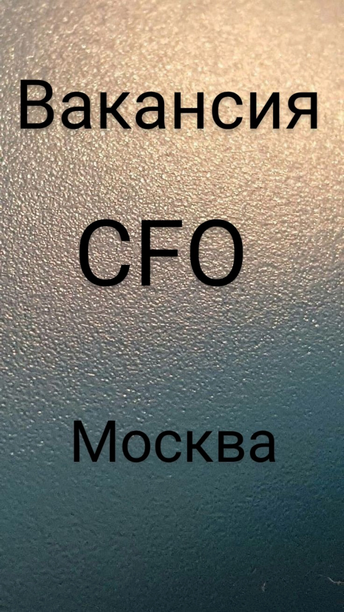 #ВАКАНСИЯ: CFO (Chief Financial Officer)  
КОМПАНИЯ: Сфера: EdTech, стартап. Компания  на стадии активного роста, команда сильная | Сетка — новая социальная сеть от hh.ru