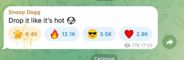 Западные артисты начинают открывать для себя Telegram. Вот отличный пример — зарегистрировавшийся в нашей любимой соцсети рэпер Snoop Dogg. Кстати, с подключением | Сетка — социальная сеть от hh.ru
