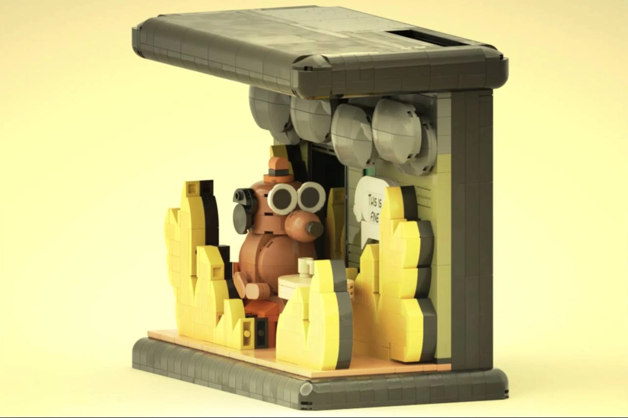 Мем с горящими дедлайнами «This is fine» может стать набором LEGO.
На LEGO Ideas за набор проголосовало уже 10000 человек | Сетка — новая социальная сеть от hh.ru