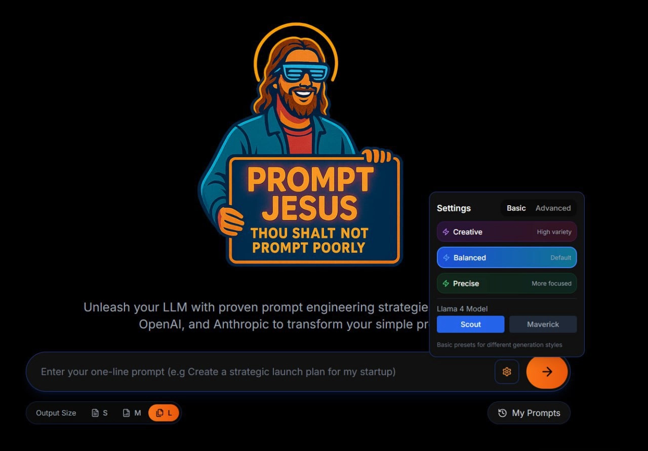 promptjesus — это когда ты хотел написать «сделай красиво», а получил промт на три экрана с цепочкой размышлений, ролевой игрой и fail-safe-механизмами | Сетка — новая социальная сеть от hh.ru