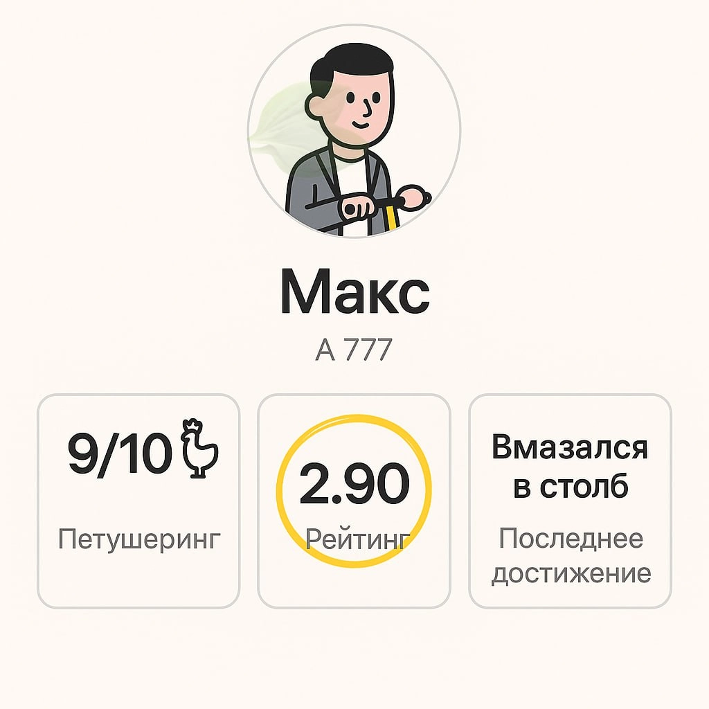 У водителей электросамокатов появятся оценки, прям как у таксистов. Whoosh и МТС Юрент запустили рейтинг, который будет учитывать число поездок, штрафы, аварии, манеру вождения и качество парковки | Сетка — новая социальная сеть от hh.ru