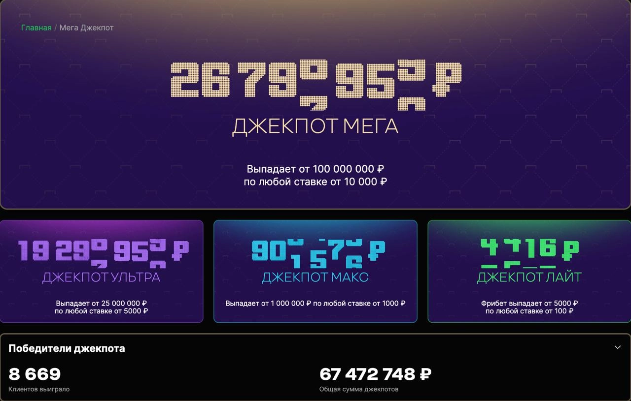 🎰 Лига Ставок месяц крутит Джекпот!
Это акция с частично казиношной механикой.
Игроки ставят на спорт, но допом могут сорвать куш.
За месяц выпало джекпотов на 67 млн (20+ по 1 млн и много по 5к) | Сетка — новая социальная сеть от hh.ru