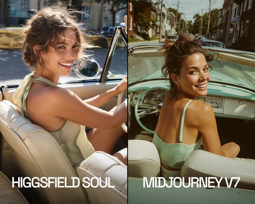 • Higgsfield выпустили свой фотореалистичный генератор изображений Higgsfield Soul
Маркетинговая кампания построена на “битве” против Midjourney v7, а результат совсем неплох: фотки получаются очень ж... | Сетка — новая социальная сеть от hh.ru