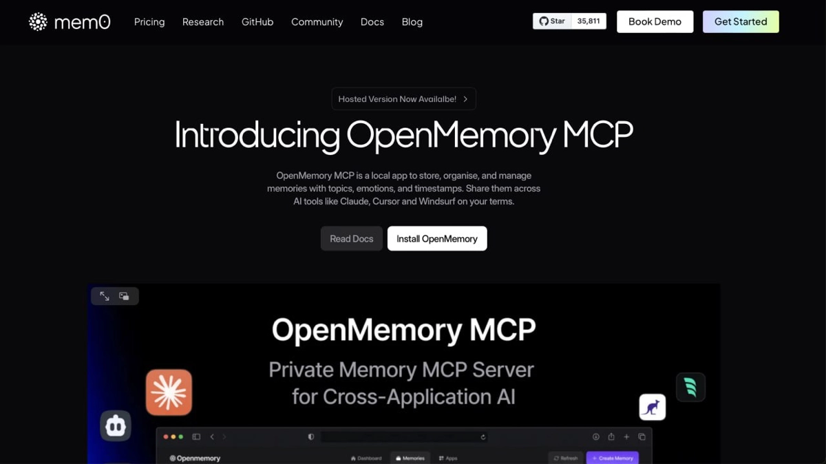 💎 Полезные новые MCP-инструменты для вайбкодинга или разработки ИИ-сервисов
1) OpenMemoryMCP
Позволяет качественно управлять долгосрочной памятью ИИ-агентов | Сетка — новая социальная сеть от hh.ru