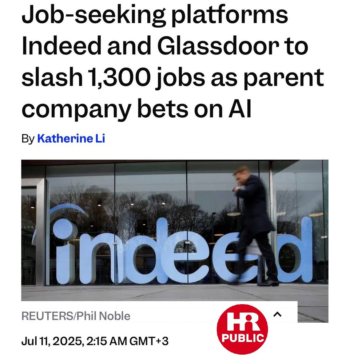 🔥 Две крупнейшие мировые платформы по поиску работы Glassdoor и Indeed уволили 1300 человек, чтобы заменить их искусственным интеллектом | Сетка — новая социальная сеть от hh.ru