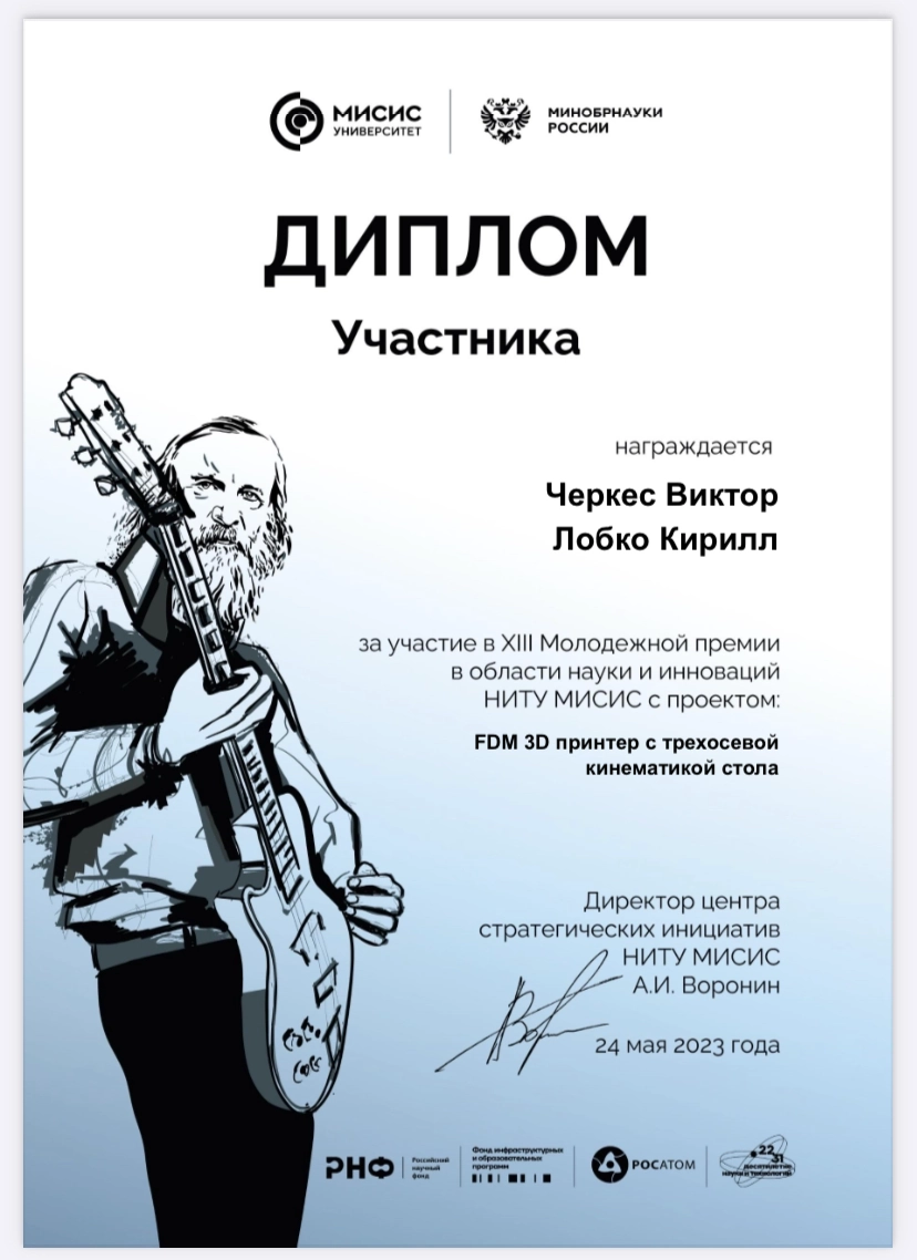 FDM 3D принтер с трехосевой кинематикой стола | Сетка — новая социальная сеть от hh.ru