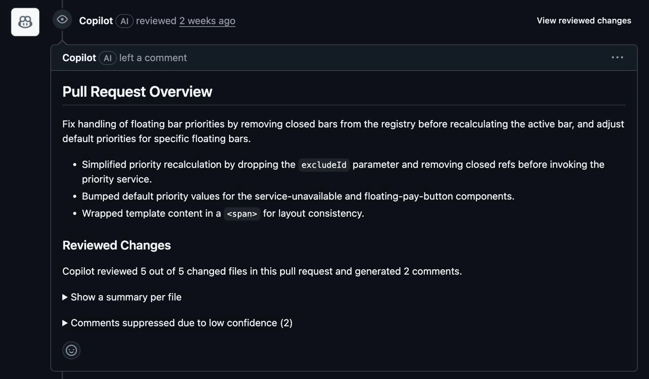 Добавили Copilot Code Review.
Пока полет нормальный. Он действительно умеет находить логические несостыковки в повествовательной нити кода и условиях. Подмечает узкие места, даёт рекомендации | Сетка — новая социальная сеть от hh.ru