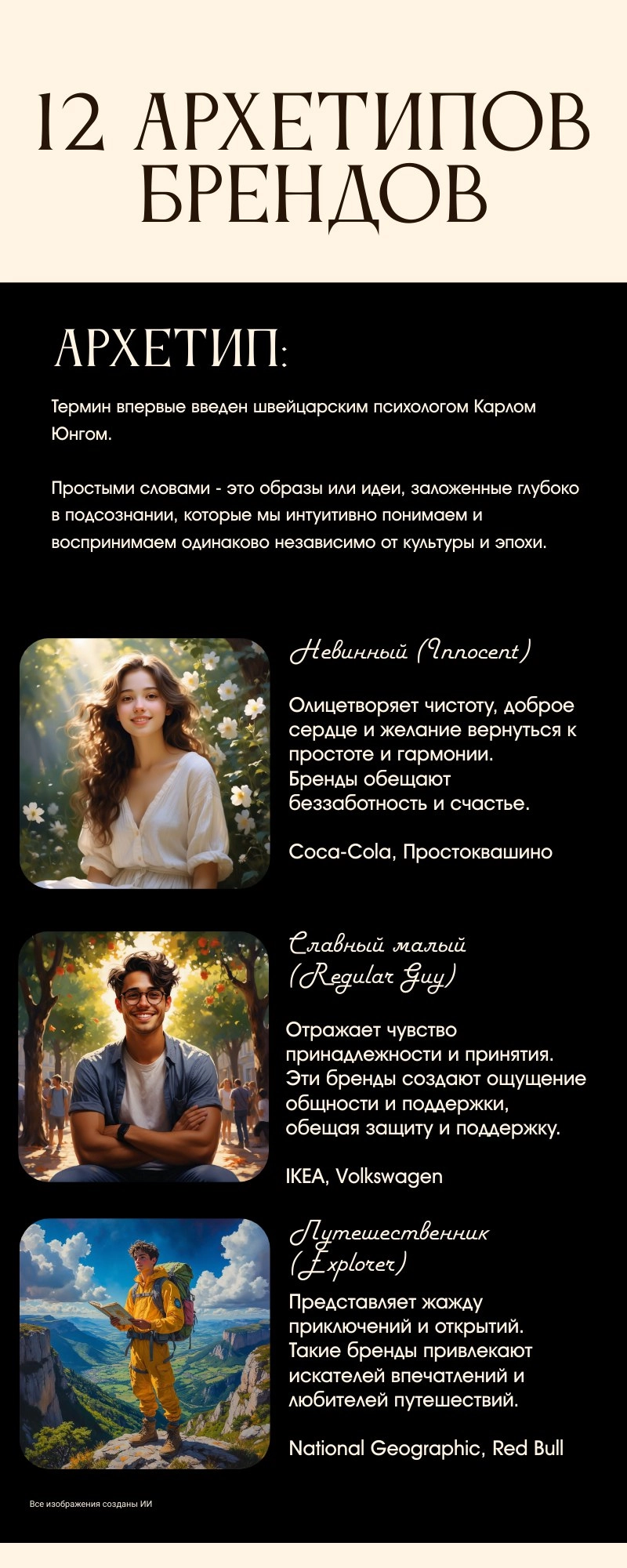 Архетипы - то, что определяет наше восприятие брендов. Чем точнее бренд подберёт подходящий архетип, тем крепче связь с клиентом. #маркетинг #реклама #бренд #стратегия #лайфхаки | Сетка — новая социальная сеть от hh.ru