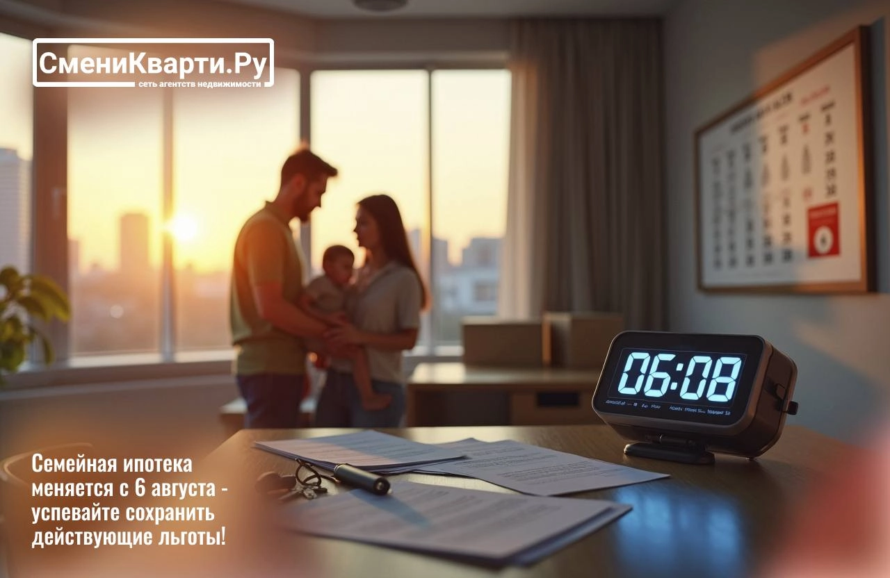 🚨 Семейная ипотека меняется с 6 августа — успевайте сохранить действующие льготы! 🏡
⏳ Если одобрение уже получено — успейте выйти на сделку до этой даты, чтобы сохранить выгодные условия!
🔹 Кто может ... | Сетка — социальная сеть от hh.ru